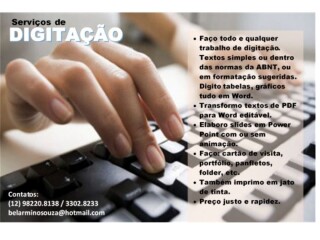 Servicos de Digitaco em geral Sao Jose dos Campos SP Assistncia tcnica e conserto de eletrnico no [***] 